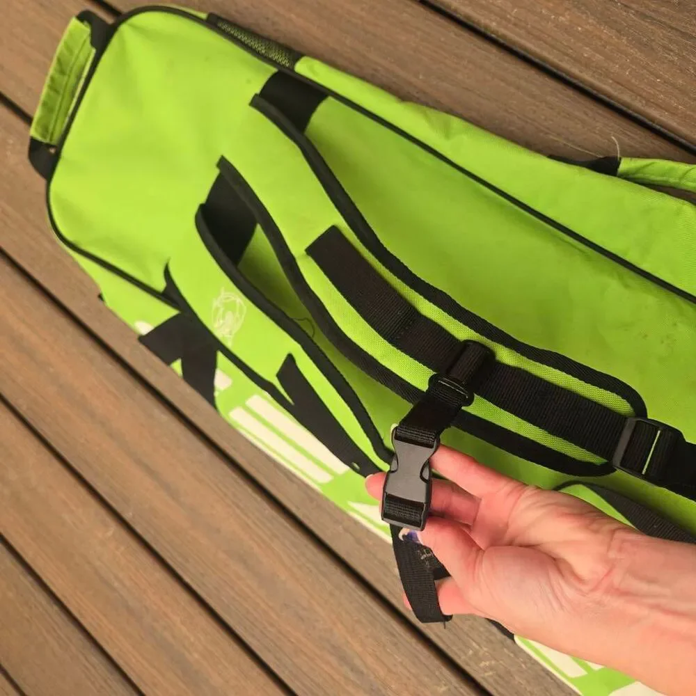 Voodoo Hockey Bag green and black back pack straps easy carry, pockets